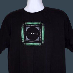 ONeill Mens Black Graphic T-Shirt 2XL Modern Fit Cotton Crew Neck Short Sleeve